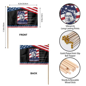Cesar Chavez Patriotic Handheld Flag Labor Leader Mexican American Pride TS14 Print Your Wear