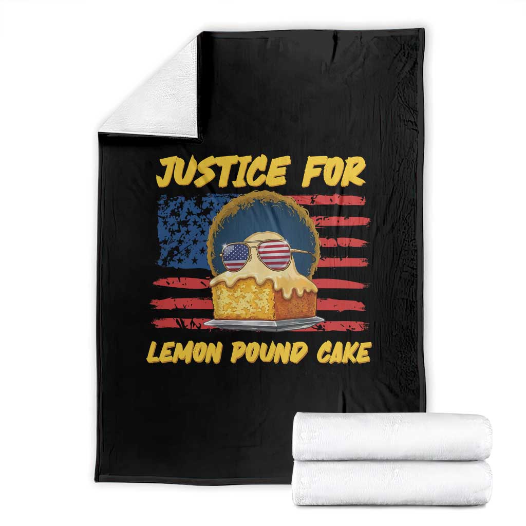 Justice For Lemon Pound Cake Throw Blanket Funny US Flag Cake Parody Rap Free Speech TS14 Black Print Your Wear