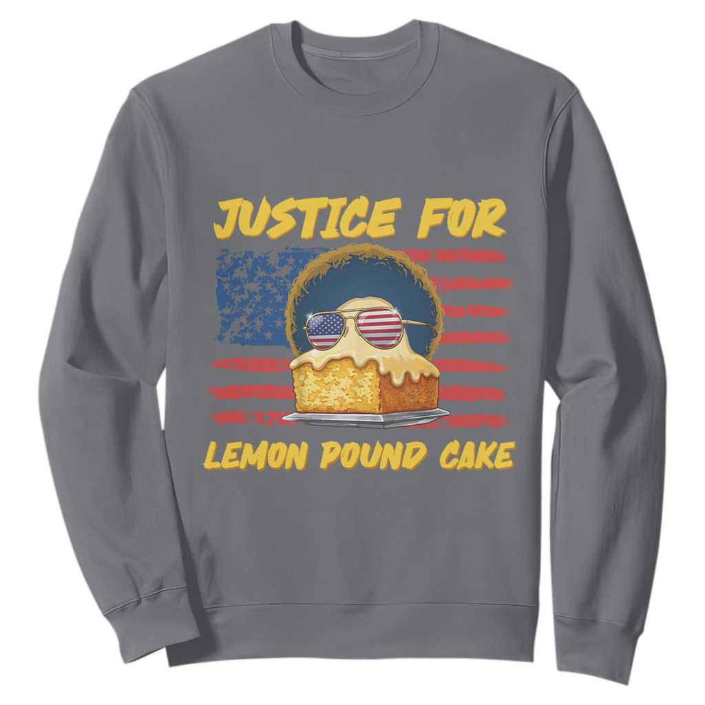 Justice For Lemon Pound Cake Sweatshirt Funny US Flag Cake Parody Rap Free Speech TS14 Charcoal Print Your Wear
