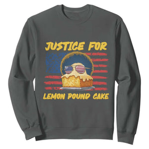 Justice For Lemon Pound Cake Sweatshirt Funny US Flag Cake Parody Rap Free Speech TS14 Dark Heather Print Your Wear