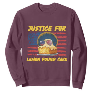 Justice For Lemon Pound Cake Sweatshirt Funny US Flag Cake Parody Rap Free Speech TS14 Maroon Print Your Wear