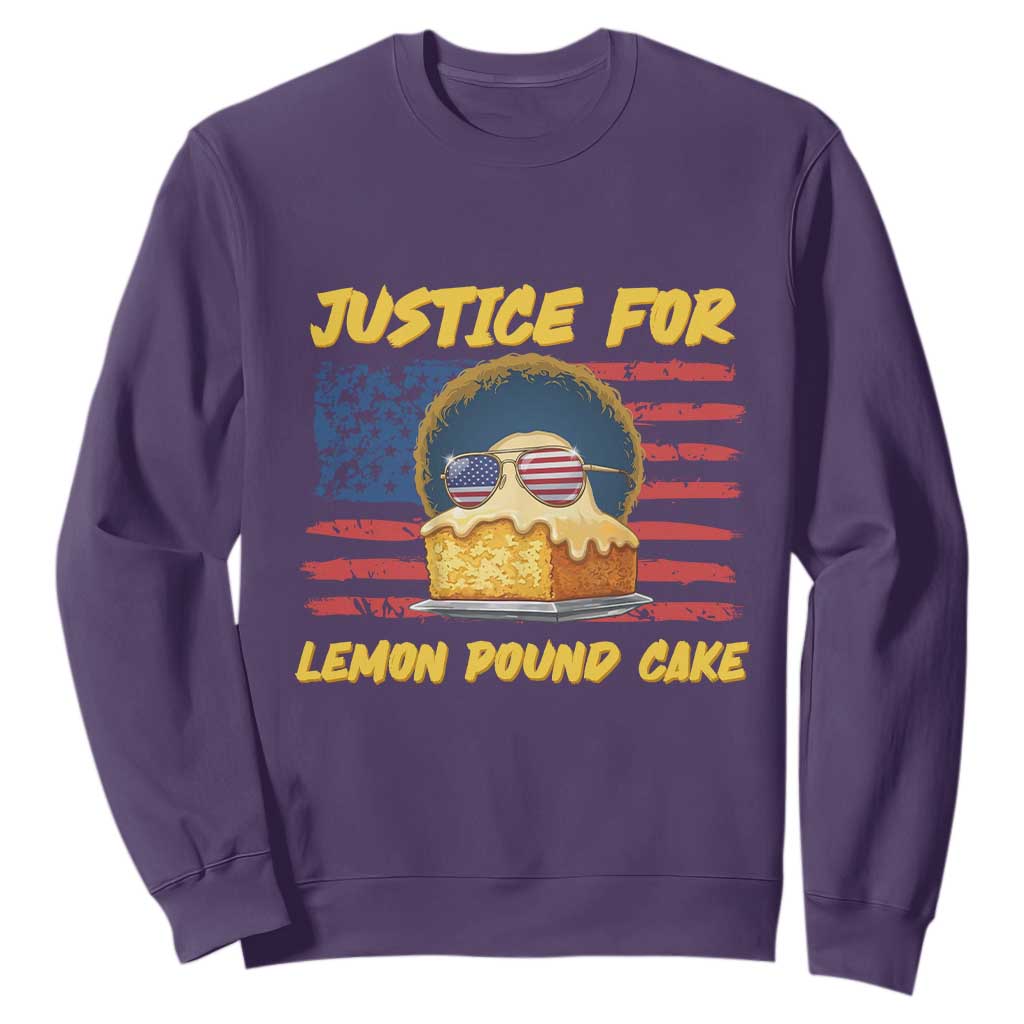 Justice For Lemon Pound Cake Sweatshirt Funny US Flag Cake Parody Rap Free Speech TS14 Purple Print Your Wear