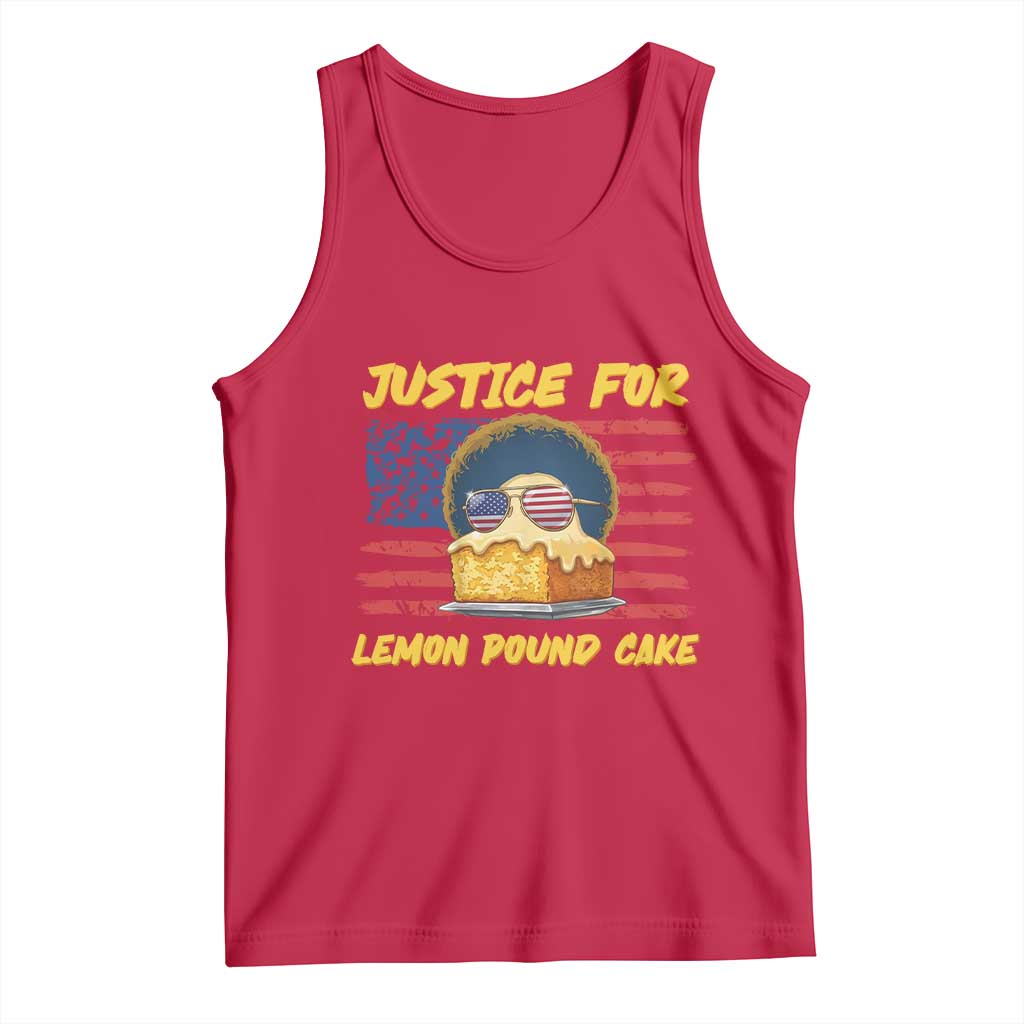 Justice For Lemon Pound Cake Tank Top Funny US Flag Cake Parody Rap Free Speech TS14 Red Print Your Wear
