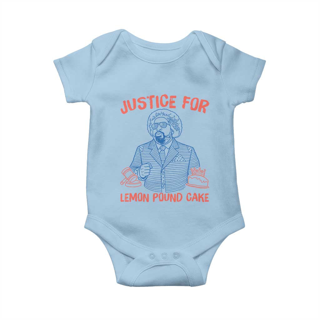 Justice For Lemon Pound Cake Baby Onesie Viral Trend Free Speech TS14 Light Blue Print Your Wear