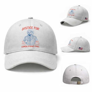 Justice For Lemon Pound Cake Baseball Cap Viral Trend Free Speech TS14 Baseball Cap Universal Fit White Print Your Wear