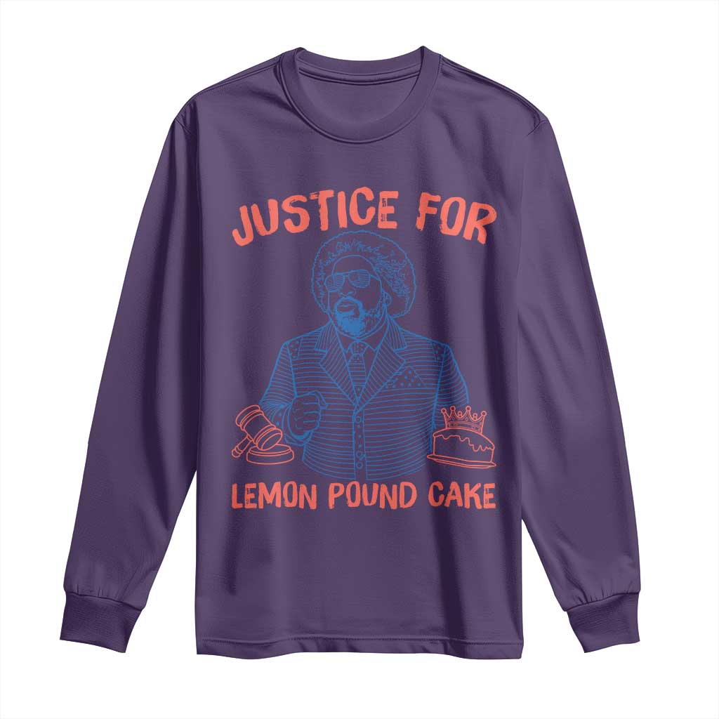 Justice For Lemon Pound Cake Long Sleeve Shirt Viral Trend Free Speech TS14 Purple Print Your Wear