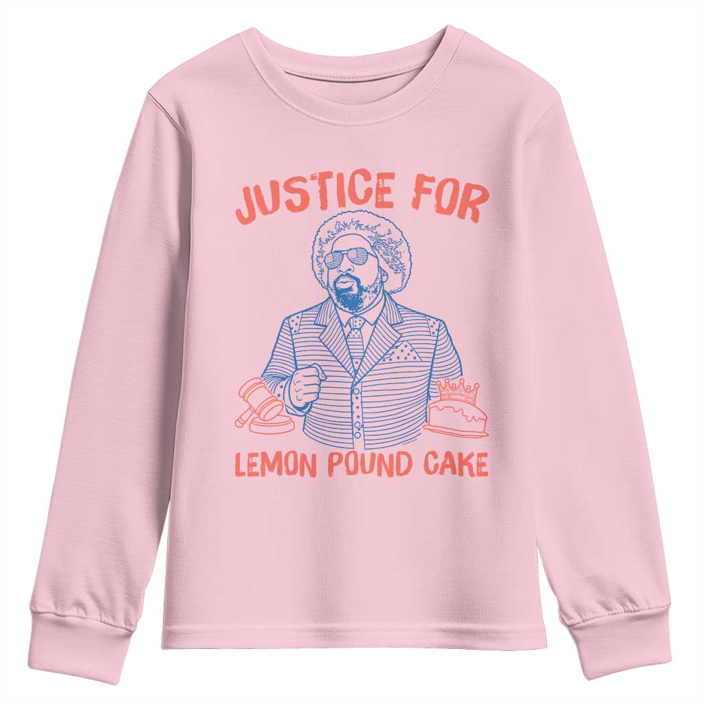 Justice For Lemon Pound Cake Youth Sweatshirt Viral Trend Free Speech TS14 Light Pink Print Your Wear
