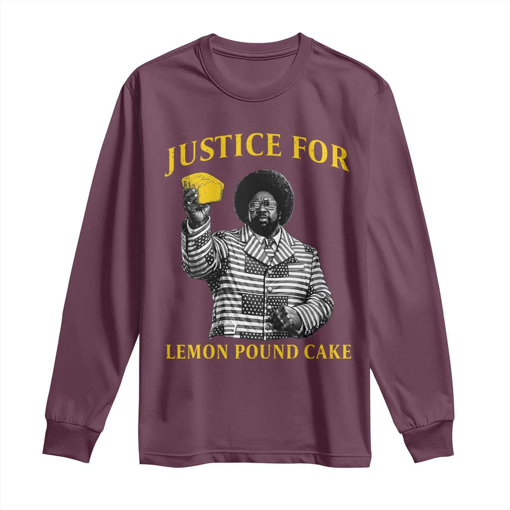 Justice For Lemon Pound Cake Long Sleeve Shirt Vintage Rap Free Speech TS14 Maroon Print Your Wear