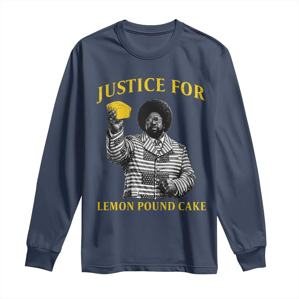 Justice For Lemon Pound Cake Long Sleeve Shirt Vintage Rap Free Speech TS14 Navy Print Your Wear