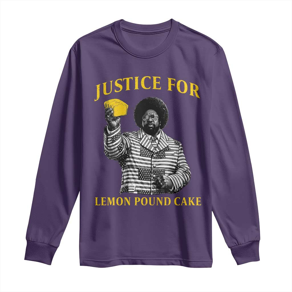Justice For Lemon Pound Cake Long Sleeve Shirt Vintage Rap Free Speech TS14 Purple Print Your Wear