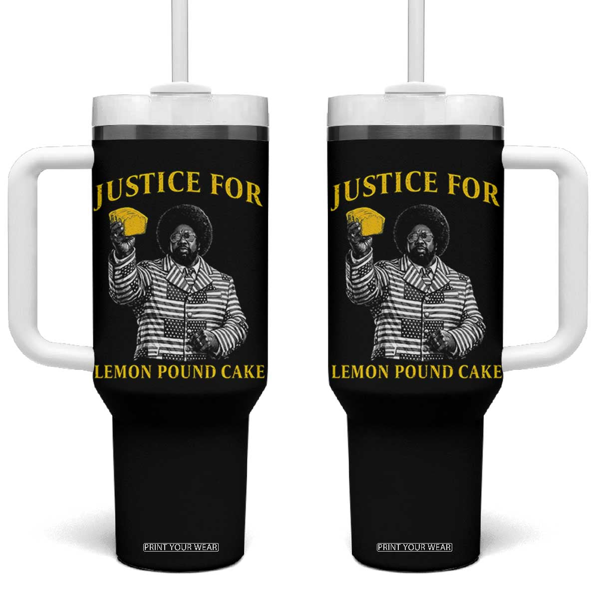 Justice For Lemon Pound Cake Tumbler With Handle Vintage Rap Free Speech TS14 One Size: 40 oz Black Print Your Wear