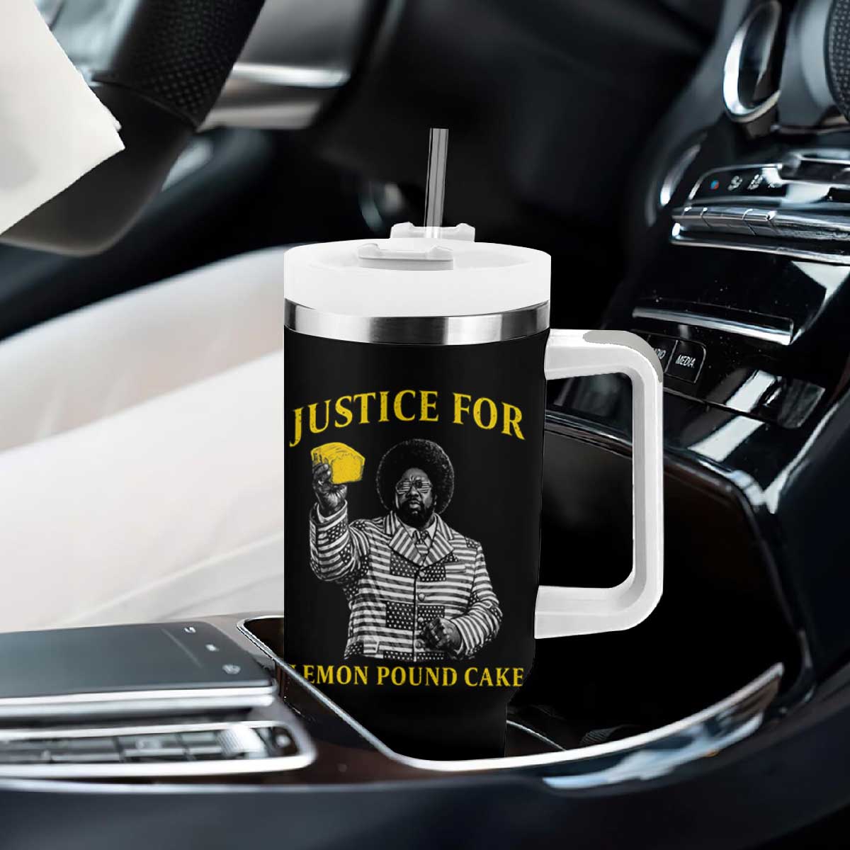Justice For Lemon Pound Cake Tumbler With Handle Vintage Rap Free Speech TS14 Print Your Wear