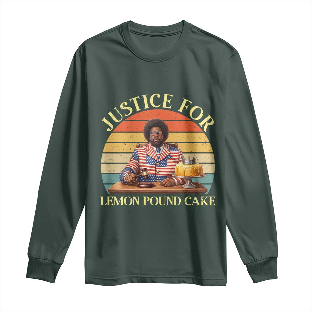 Justice For Lemon Pound Cake Long Sleeve Shirt Retro Rap Free Speech TS14 Dark Forest Green Print Your Wear