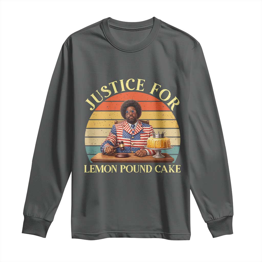 Justice For Lemon Pound Cake Long Sleeve Shirt Retro Rap Free Speech TS14 Dark Heather Print Your Wear