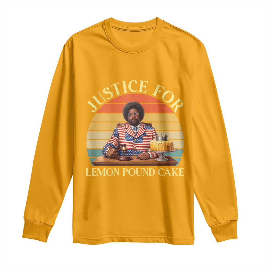 Justice For Lemon Pound Cake Long Sleeve Shirt Retro Rap Free Speech TS14 Gold Print Your Wear