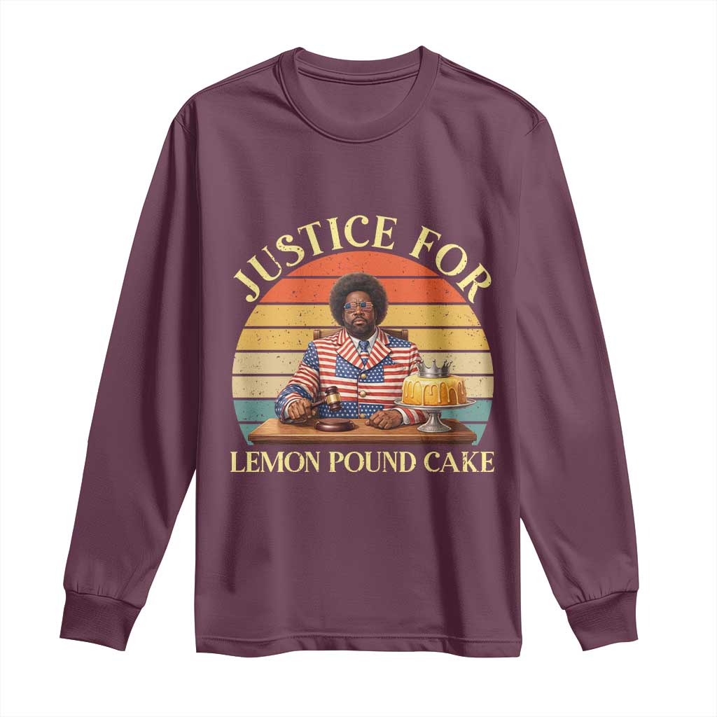 Justice For Lemon Pound Cake Long Sleeve Shirt Retro Rap Free Speech TS14 Maroon Print Your Wear