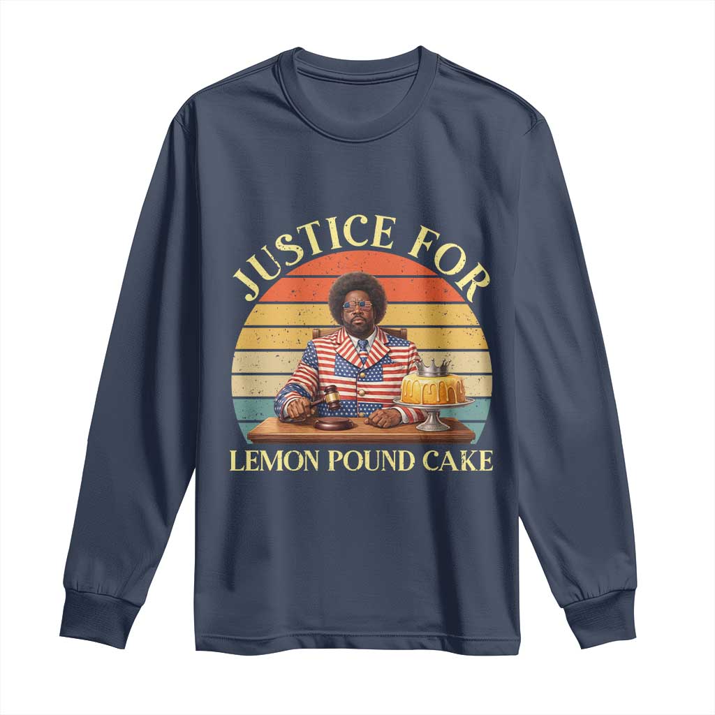 Justice For Lemon Pound Cake Long Sleeve Shirt Retro Rap Free Speech TS14 Navy Print Your Wear