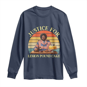 Justice For Lemon Pound Cake Long Sleeve Shirt Retro Rap Free Speech TS14 Navy Print Your Wear