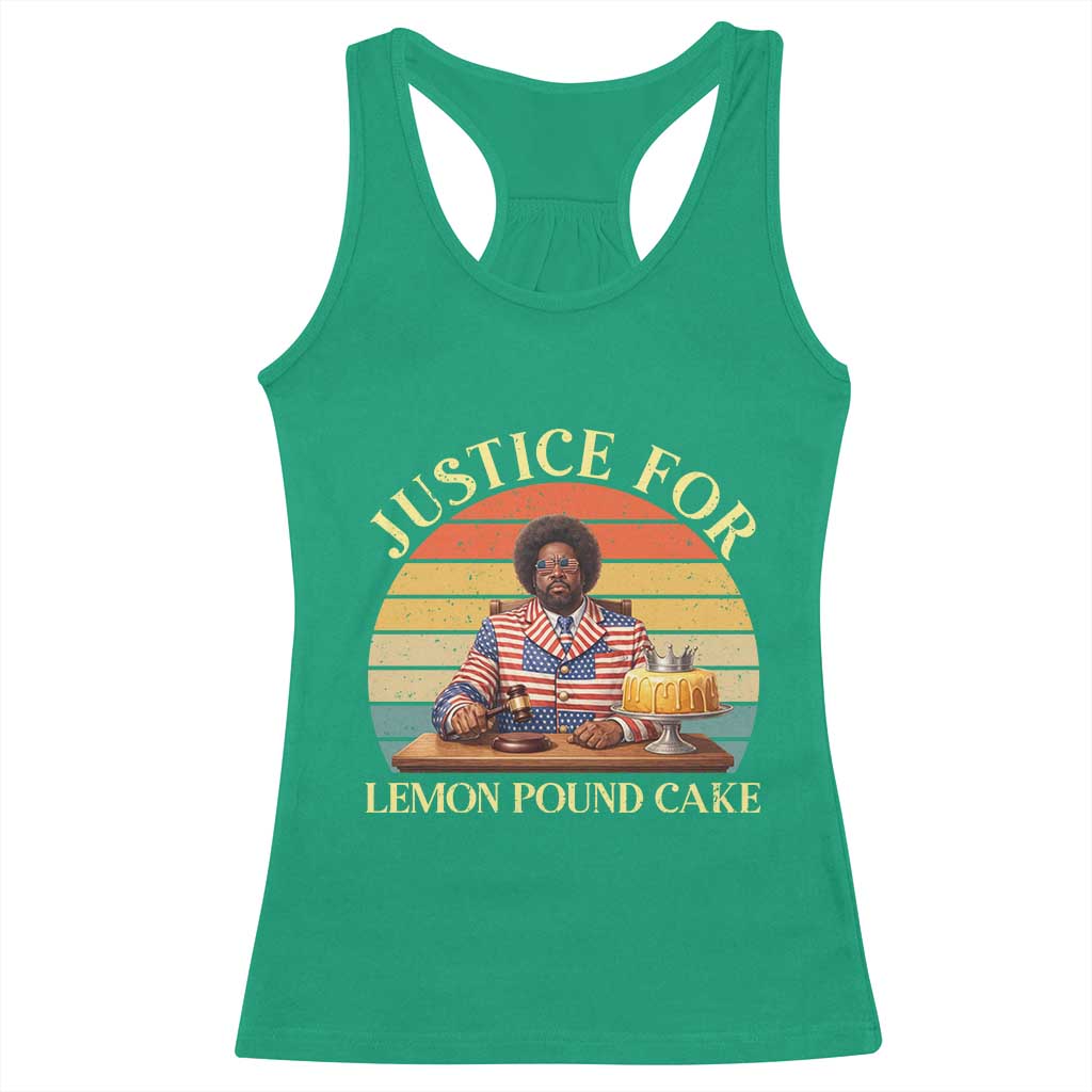 Justice For Lemon Pound Cake Racerback Tank Top Retro Rap Free Speech TS14 Irish Green Print Your Wear