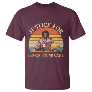 Justice For Lemon Pound Cake T Shirt - Retro Rap Free Speech Viral Meme Tee TS14 Maroon Print Your Wear