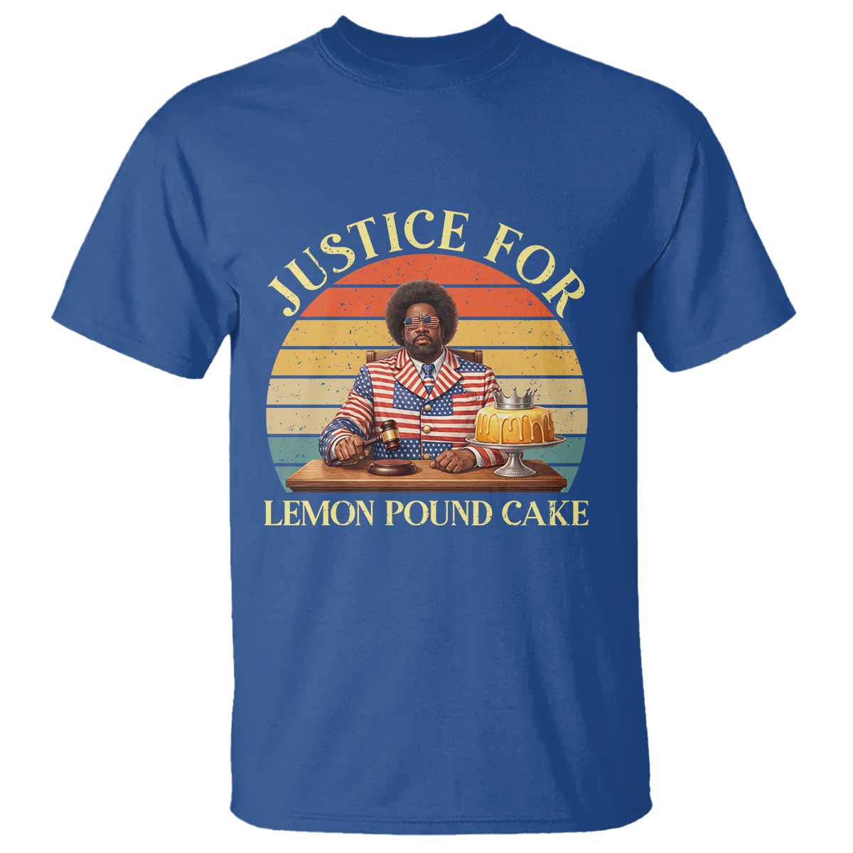 Justice For Lemon Pound Cake T Shirt - Retro Rap Free Speech Viral Meme Tee TS14 Royal Blue Print Your Wear