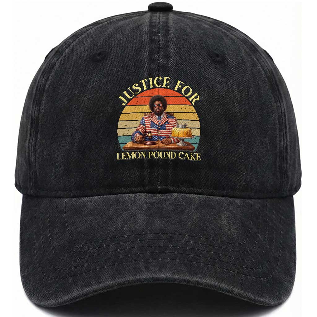 Justice For Lemon Pound Cake Washed Cotton Baseball Cap Retro Rap Free Speech TS14 Print Your Wear