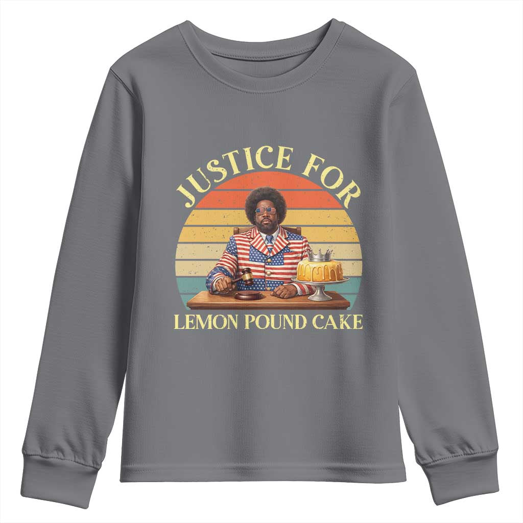 Justice For Lemon Pound Cake Youth Sweatshirt Retro Rap Free Speech TS14 Charcoal Print Your Wear