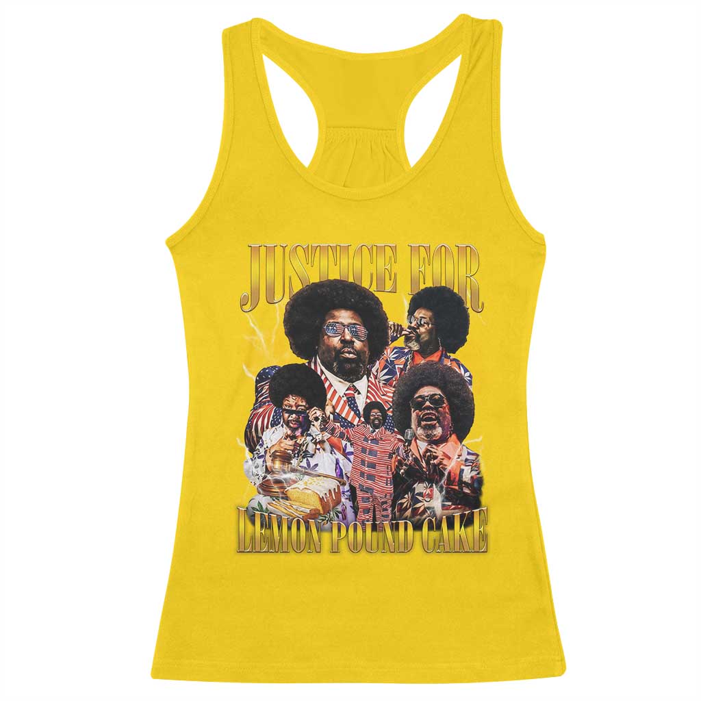 Justice For Lemon Pound Cake Bootleg Graphic Racerback Tank Top Retro Rap Free Speech TS14 Daisy Print Your Wear