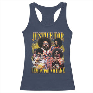 Justice For Lemon Pound Cake Bootleg Graphic Racerback Tank Top Retro Rap Free Speech TS14 Navy Print Your Wear