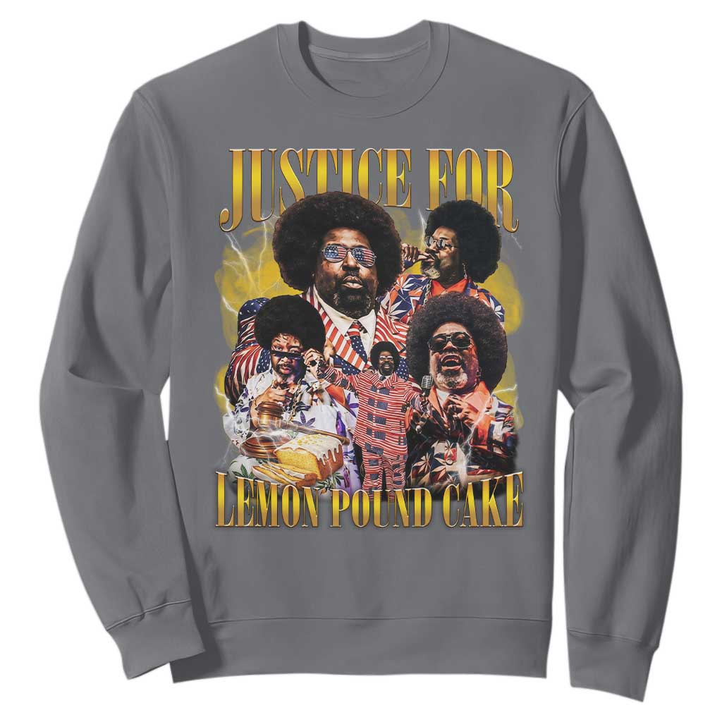 Justice For Lemon Pound Cake Bootleg Graphic Sweatshirt Retro Rap Free Speech TS14 Charcoal Print Your Wear