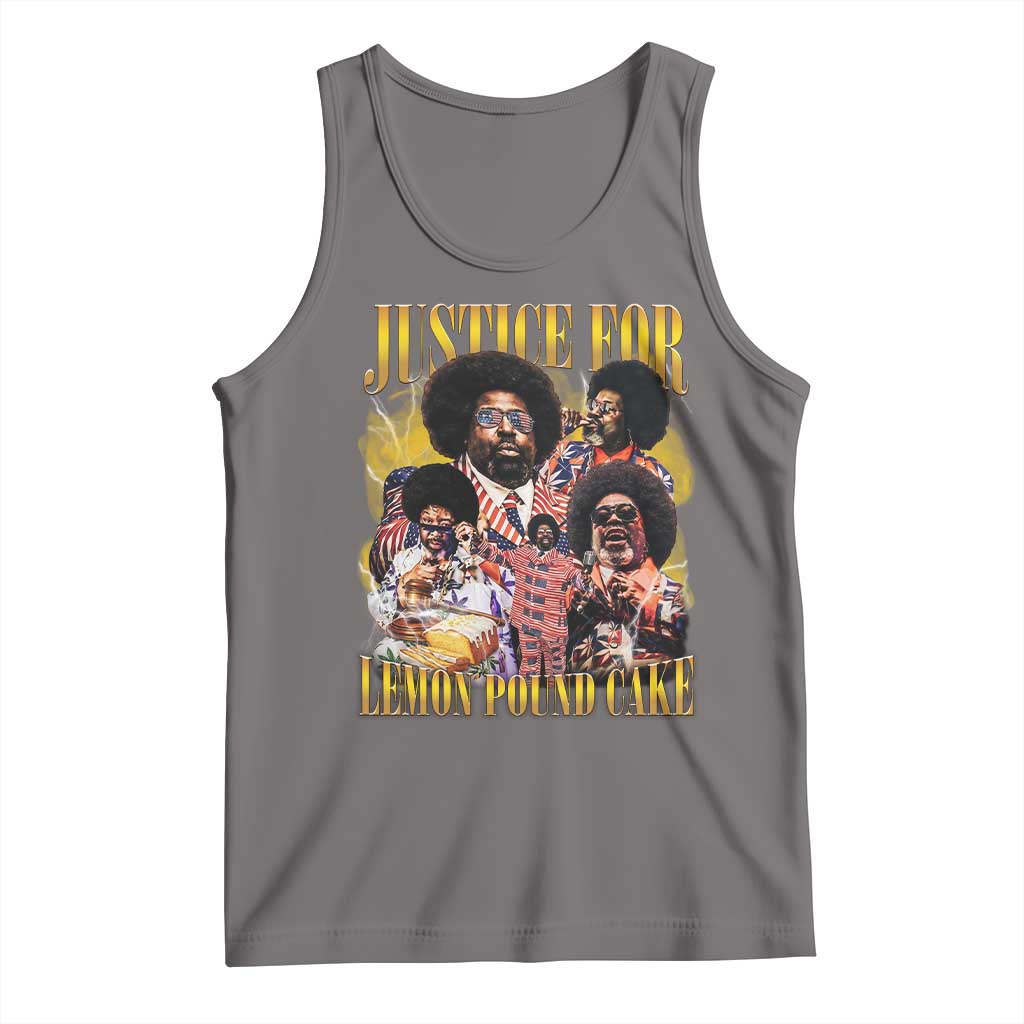 Justice For Lemon Pound Cake Bootleg Graphic Tank Top Retro Rap Free Speech TS14 Deep Heather Print Your Wear