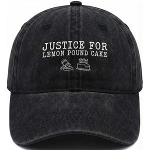 Justice For Lemon Pound Cake Washed Cotton Baseball Cap Funny Dessert Meme TS14 Print Your Wear