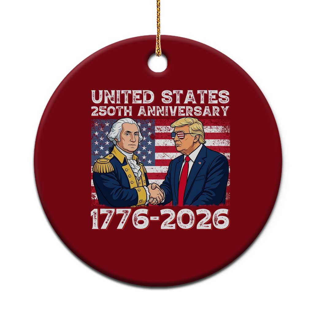 250th Anniversary USA Ceramic Ornament Patriotic Trump George Washington American Flag 4th of July TS14 1pc Red Print Your Wear