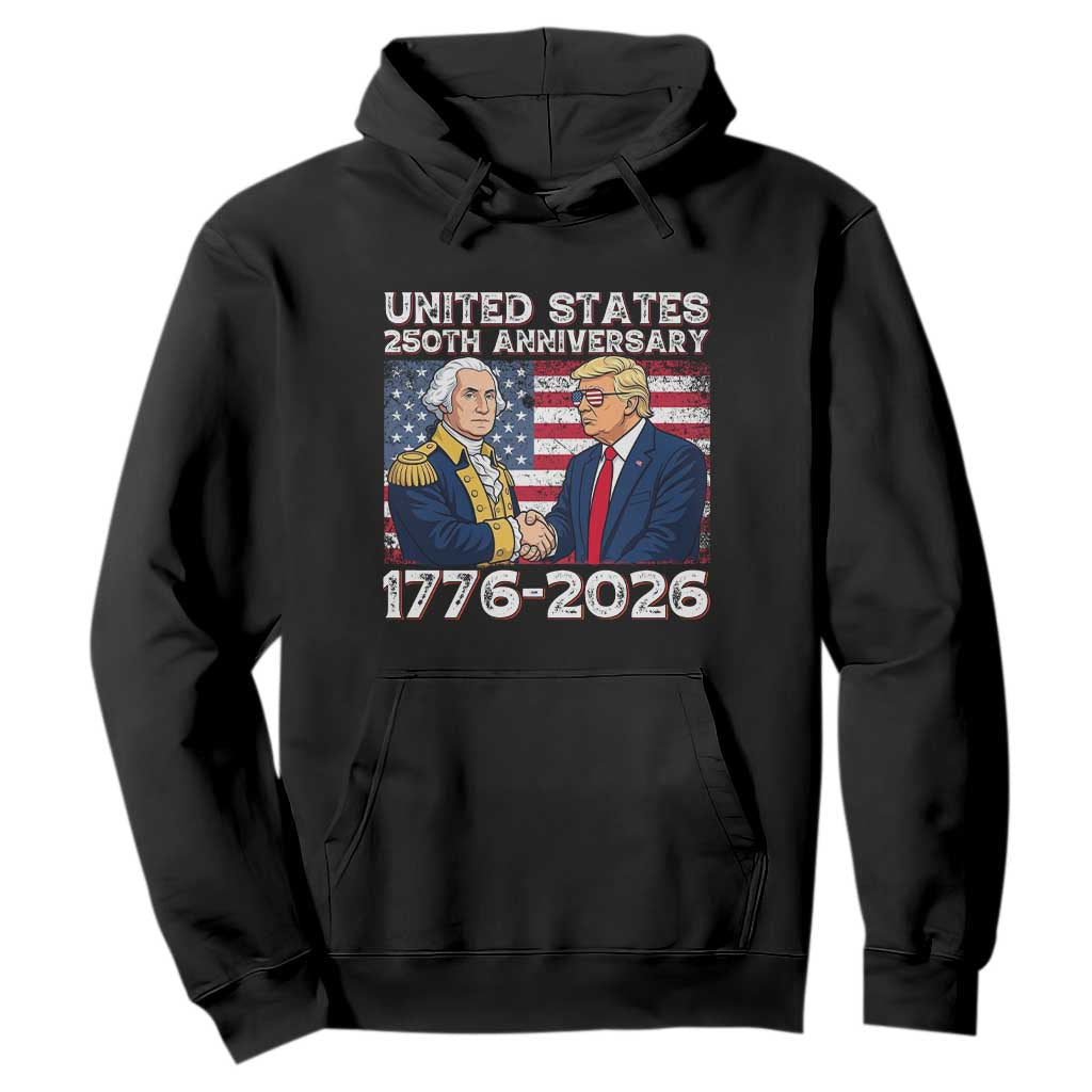 250th Anniversary USA Hoodie Patriotic Trump George Washington American Flag 4th of July TS14 Black Print Your Wear