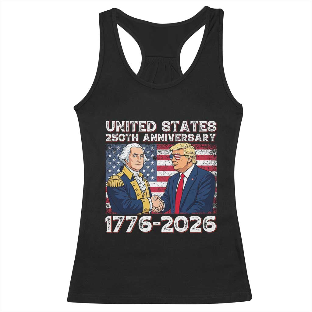 250th Anniversary USA Racerback Tank Top Patriotic Trump George Washington American Flag 4th of July TS14 Black Print Your Wear