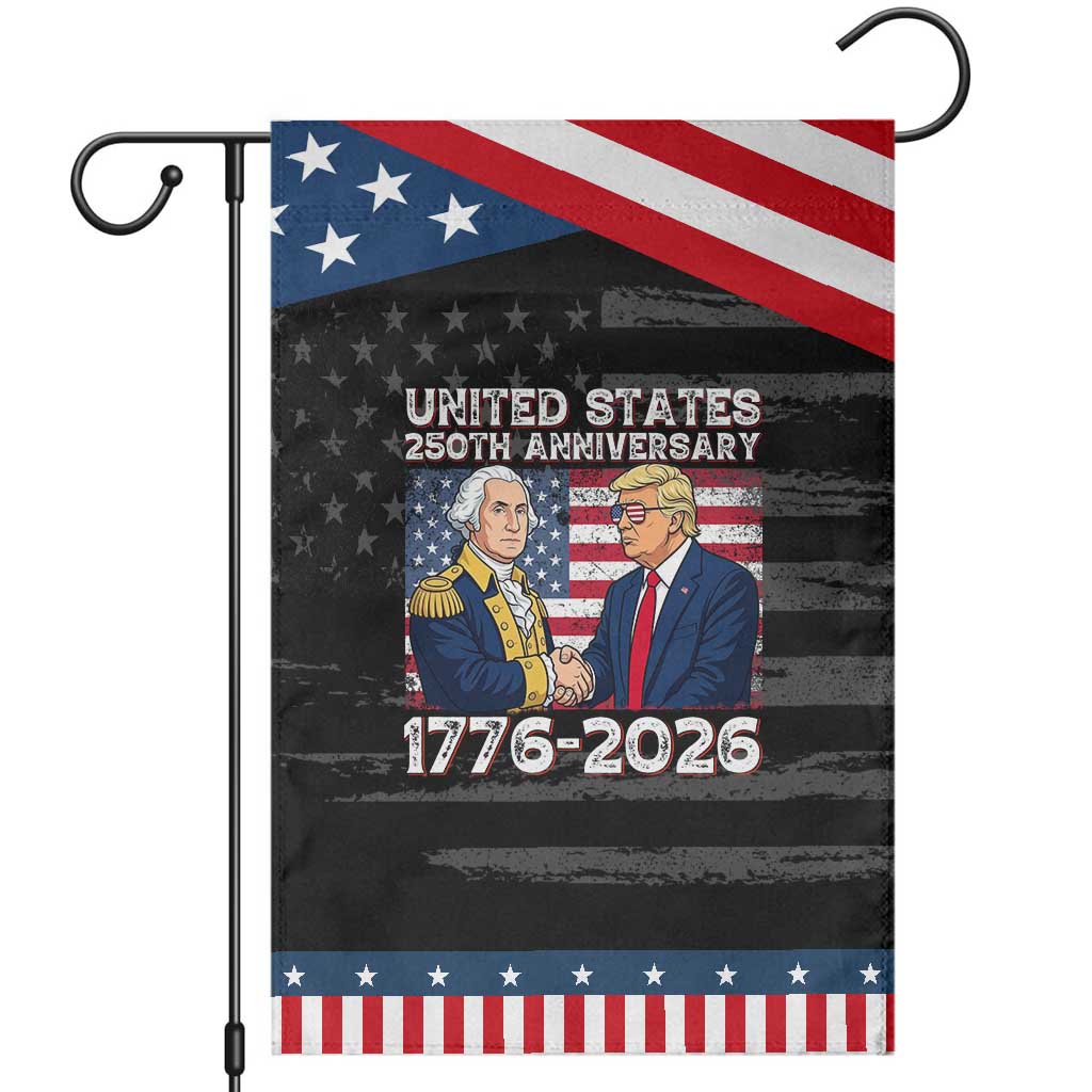250th Anniversary USA Patriotic Garden Flag Trump George Washington American Flag 4th of July TS14 Distressed Black Blue Print Your Wear