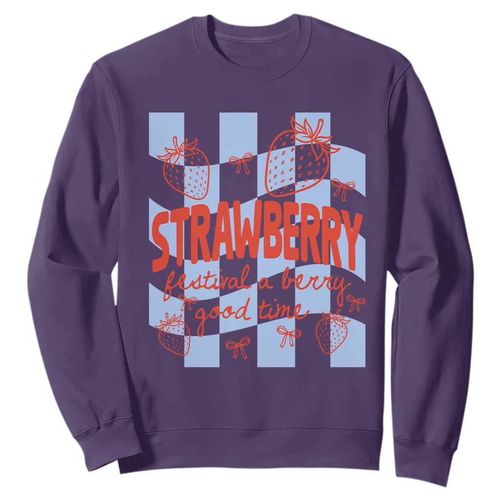 Strawberry Festival Sweatshirt 1968 A Berry Good Time Summer TS14 Purple Print Your Wear