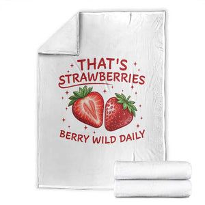 That’s Strawberries Throw Blanket Summer Fruit Festival TS14 White Print Your Wear