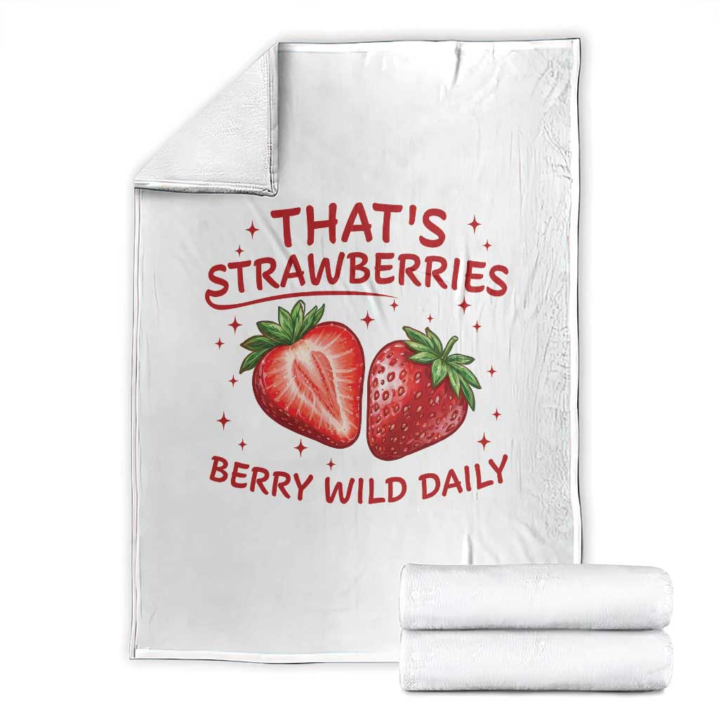 That’s Strawberries Throw Blanket Summer Fruit Festival TS14 White Print Your Wear