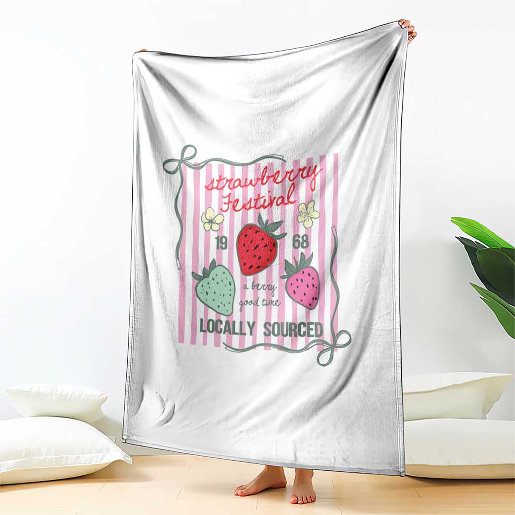 Strawberry Festival Throw Blanket Summer Fruit Vibes TS14 Print Your Wear