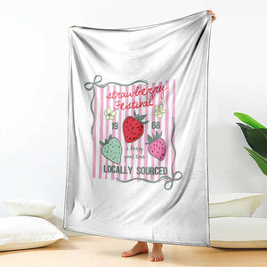 Strawberry Festival Throw Blanket Summer Fruit Vibes TS14 Print Your Wear