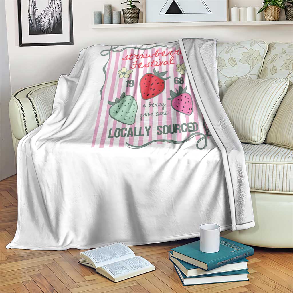 Strawberry Festival Throw Blanket Summer Fruit Vibes TS14 Print Your Wear