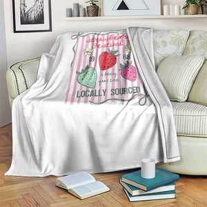 Strawberry Festival Throw Blanket Summer Fruit Vibes TS14 Print Your Wear
