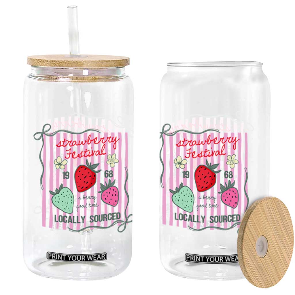 Strawberry Festival Glass Can Summer Fruit Vibes TS14 Print Your Wear