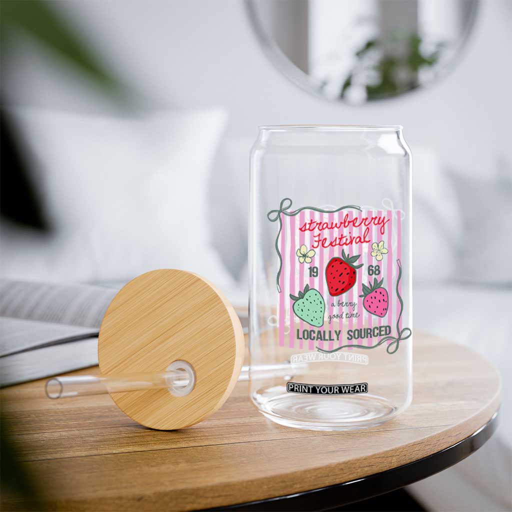 Strawberry Festival Glass Can Summer Fruit Vibes TS14 Print Your Wear