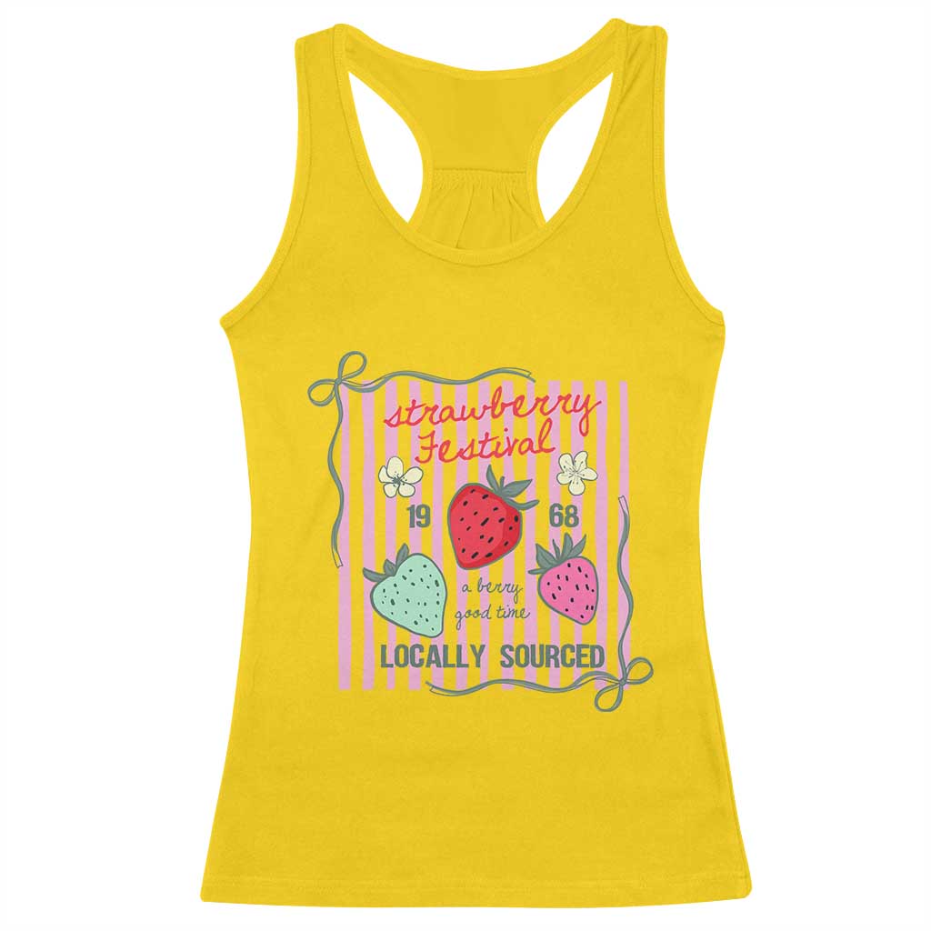 Strawberry Festival Racerback Tank Top Summer Fruit Vibes TS14 Daisy Print Your Wear