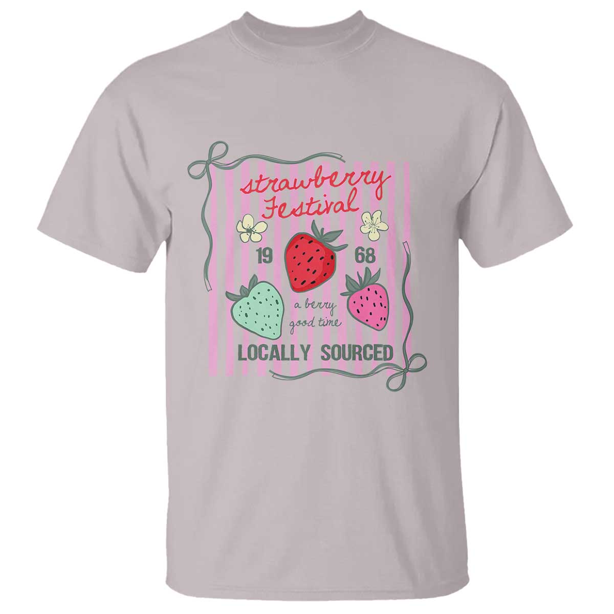 Strawberry Festival T Shirt Summer Fruit Vibes TS14 Ice Gray Print Your Wear