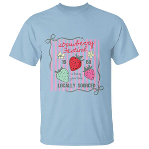 Strawberry Festival T Shirt Summer Fruit Vibes TS14 Light Blue Print Your Wear