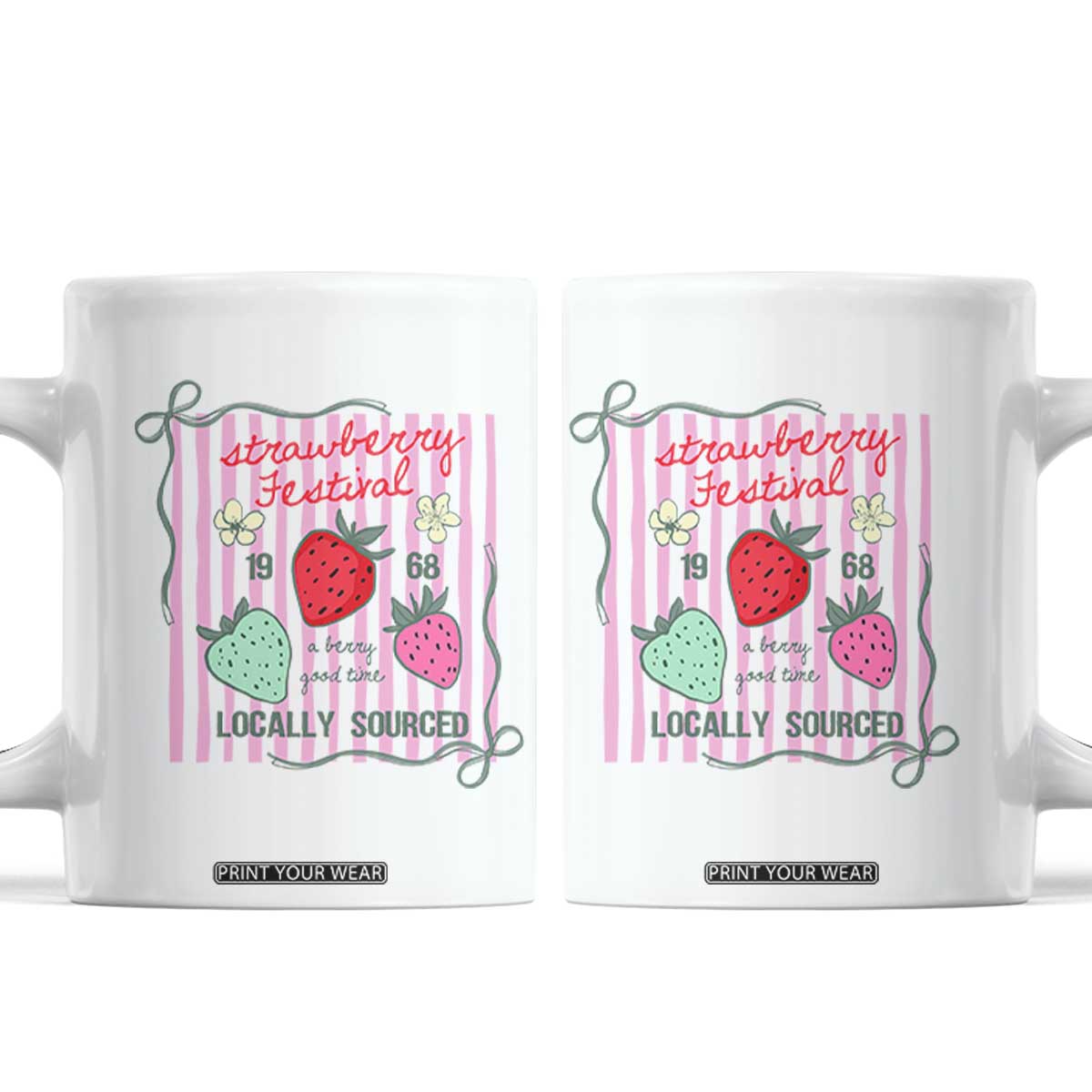Strawberry Festival Coffee Mug Summer Fruit Vibes TS14 White Print Your Wear