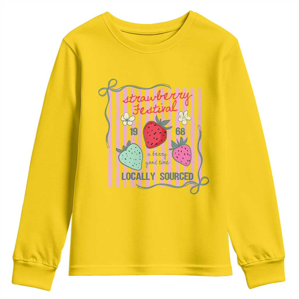 Strawberry Festival Youth Sweatshirt Summer Fruit Vibes TS14 Daisy Print Your Wear